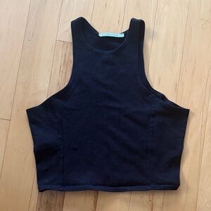 Groceries black crop top medium